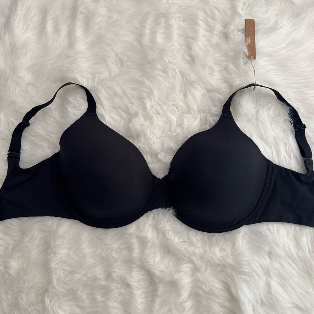 Skims Fits Everybody T-Shirt Demi Bra Onyx Size 34H